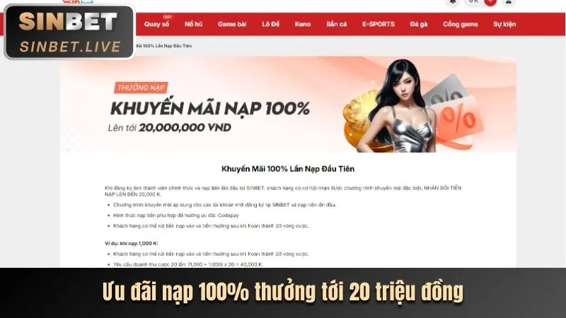 Thưởng chào mừng SV888